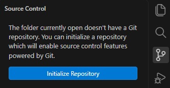 The GIT Source Control panel